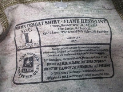 USGI SEKRI Army Combat Shirt FR Large MultiCam OEF NSN 8415-01-630-7135 NWOT