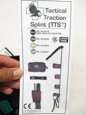 North American Rescue Tactical Traction Splint TTS Military Field Kit MOLLE