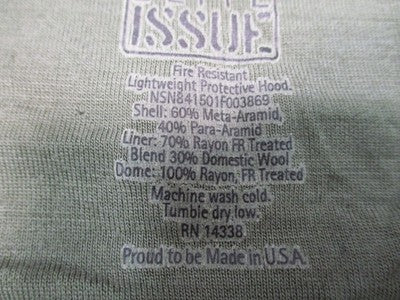 Elite Issue FR Balaclava Hood Grey Coyote Trim One Size USA Made Tactical NWOT