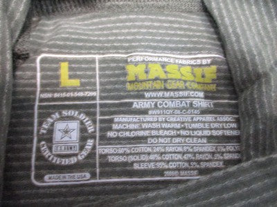 Massif Army Combat Shirt Large L UCP ACU Digital Camo USGI Long Sleeve USA Made