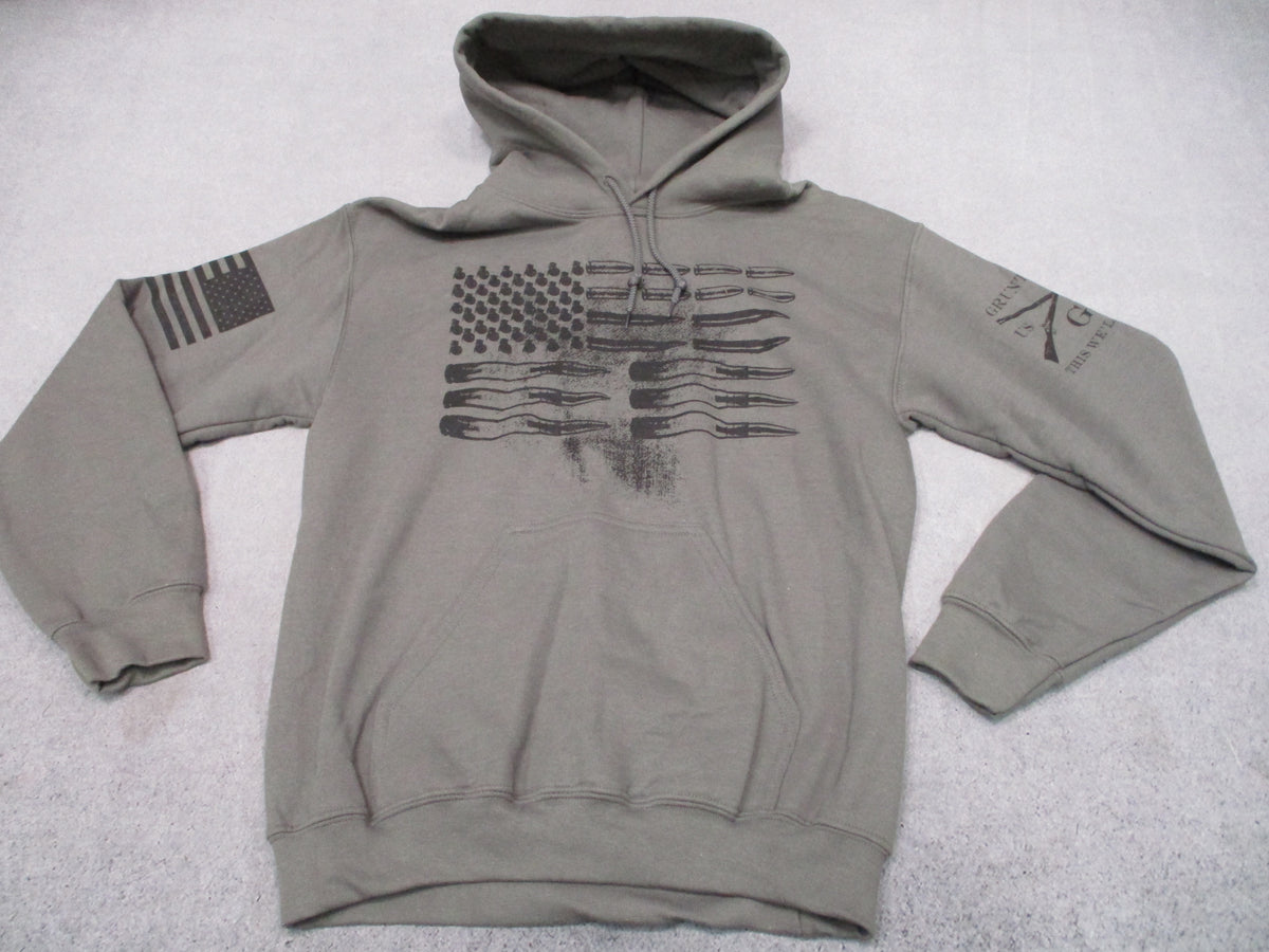 Grunt Style Ammo Flag Hoodie 2.0 Gray Men's Pullover Sweatshirt GS1501