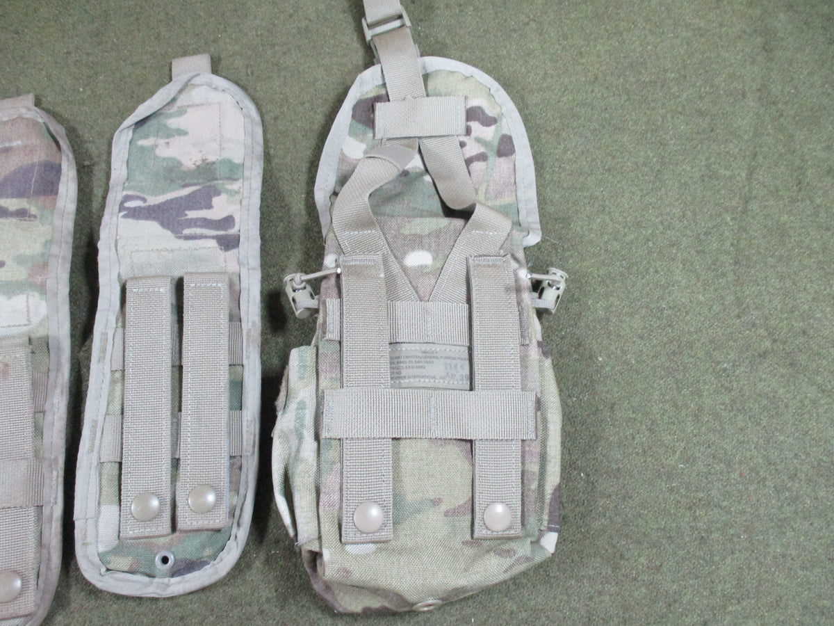 USGI OCP MOLLE II Pouch Lot 5 Pc E Tool Canteen 3 Double Magazine Army Surplus