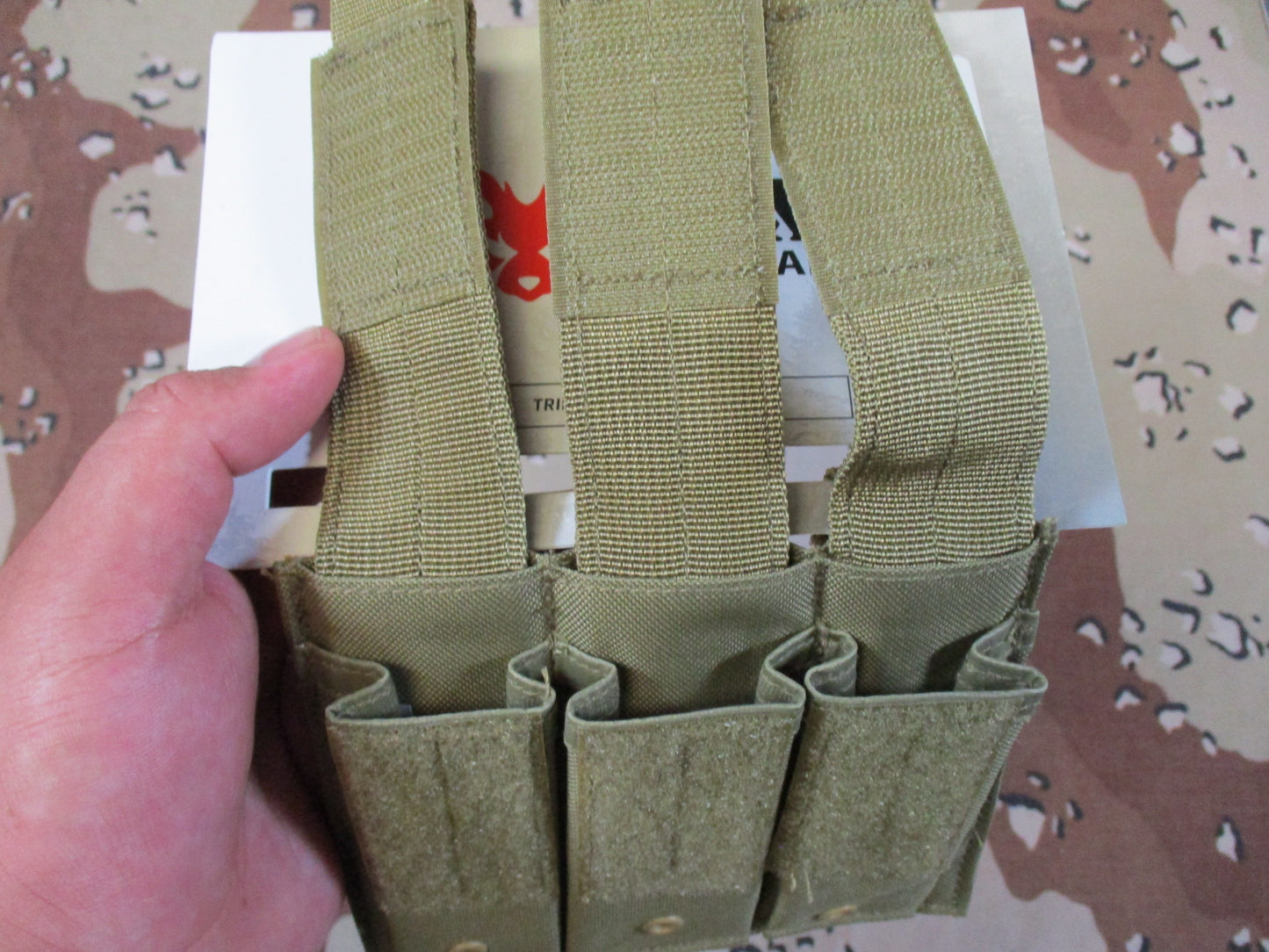 Fox Tactical Triple Pistol Mag Pouch – Coyote – MOLLE – New With Tags – NTOA Rec