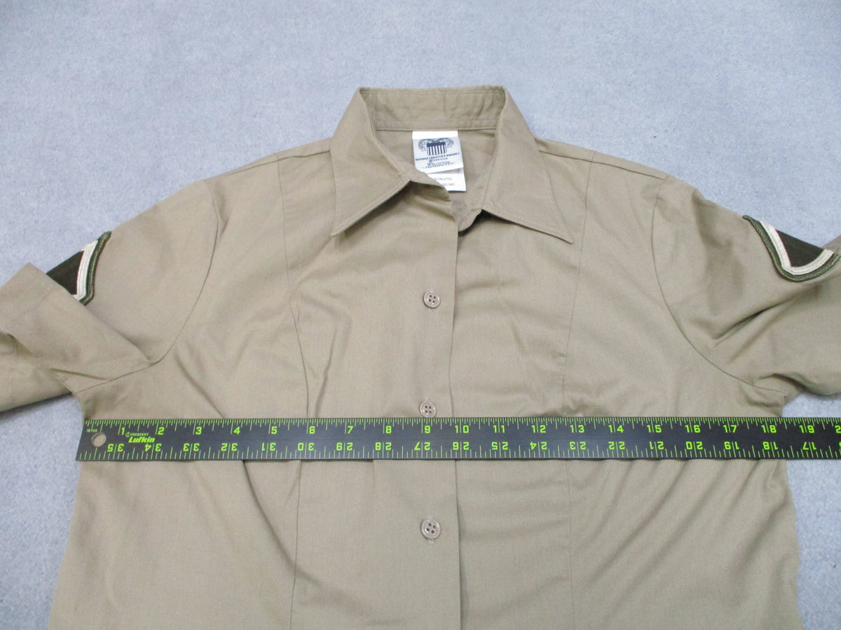 US Army AGSU Women's Short Sleeve Overblouse 12R Tan 566 PFC Dress Shirt