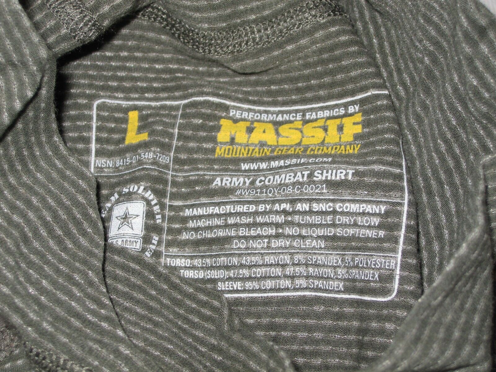 Centex Military Gear Massif Army combat shirt with flame-resistant fabric, large front emblem, ACU digital pattern, military tactical style