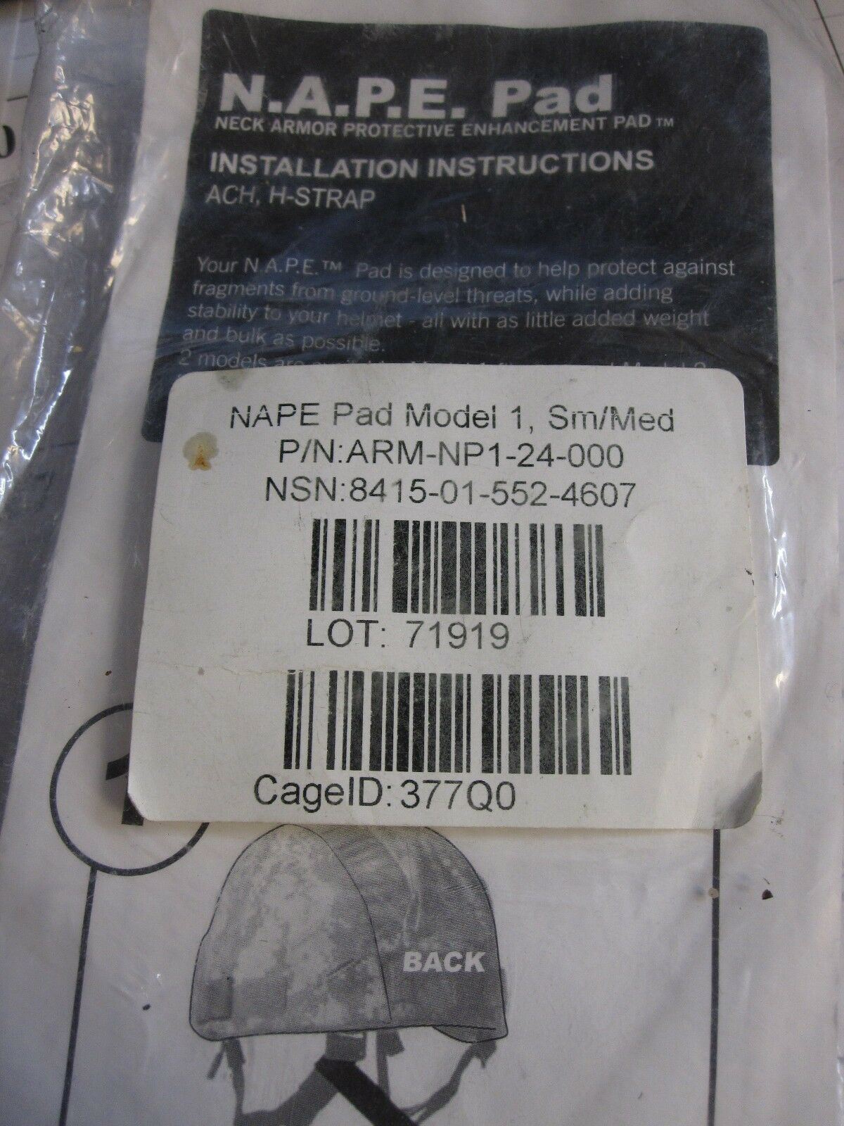 Army issue ACU digital nape pad in UCP camo, small-medium size, designed for military uniform comfort and protection.