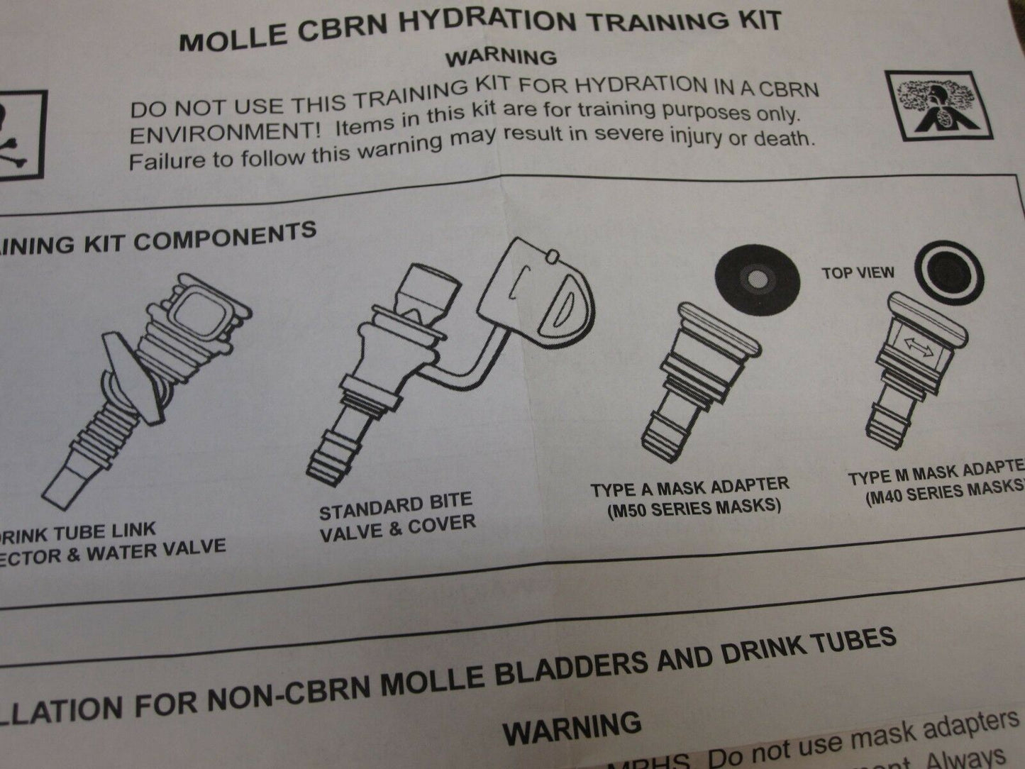 NEW GAS MASK ADAPTER CAMELBAK BITE VALVE MOUTH PIECE M40/50 HYDRATION SYSTEM - Centex Military Gear