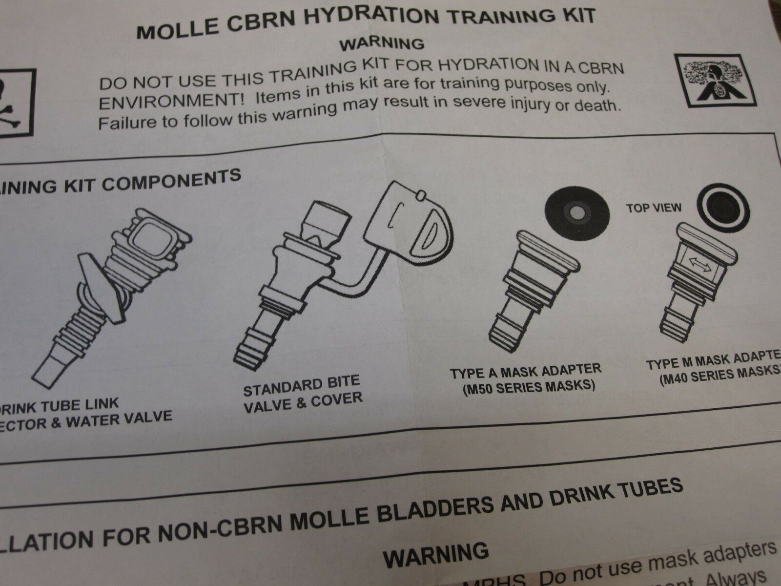 NEW GAS MASK ADAPTER CAMELBAK BITE VALVE MOUTH PIECE M40/50 HYDRATION SYSTEM - Centex Military Gear