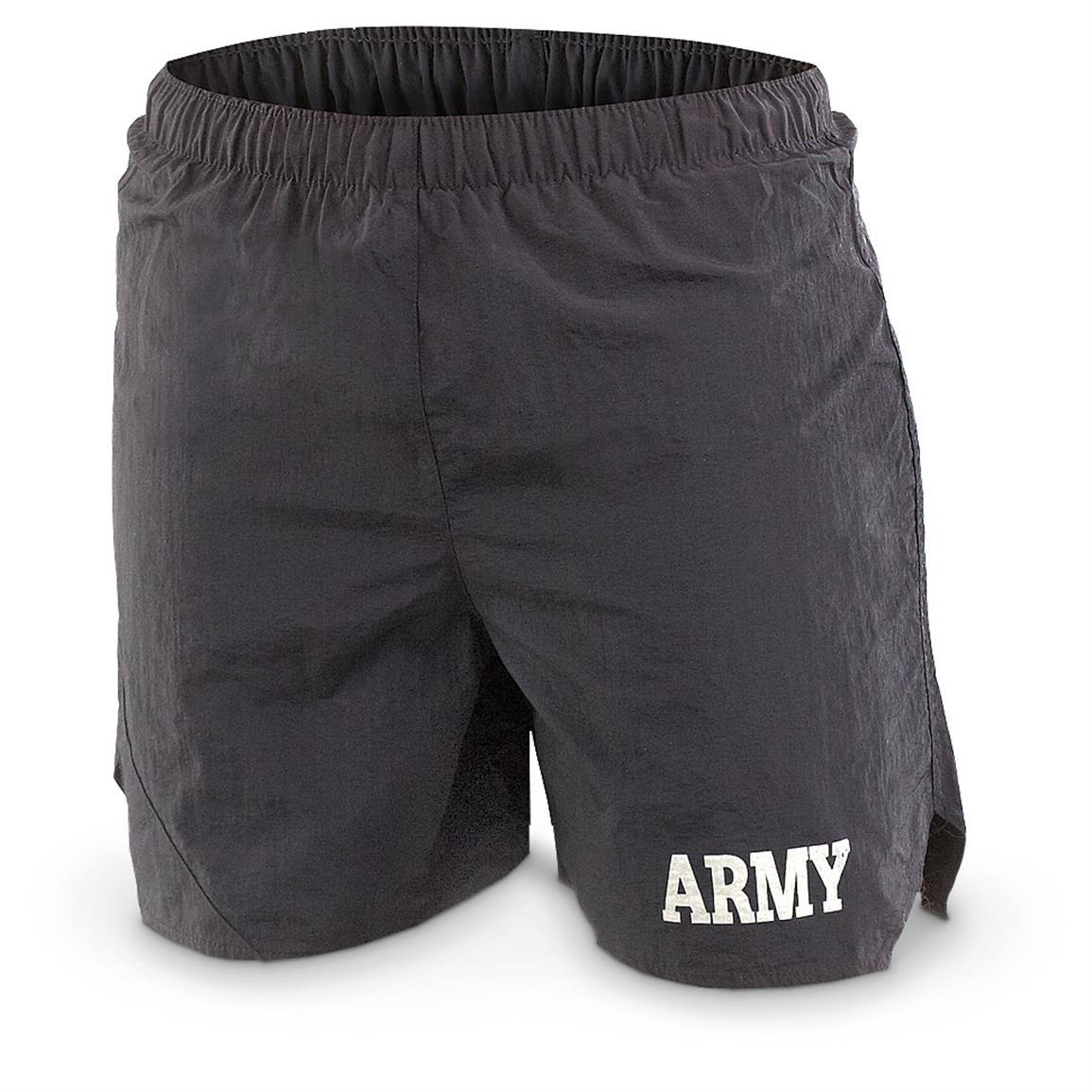 NEW US ARMY PT SHORTS 3XL SWIM TRUNKS BLACK/SILVER GYM SHORT XXX-LARGE 3XL