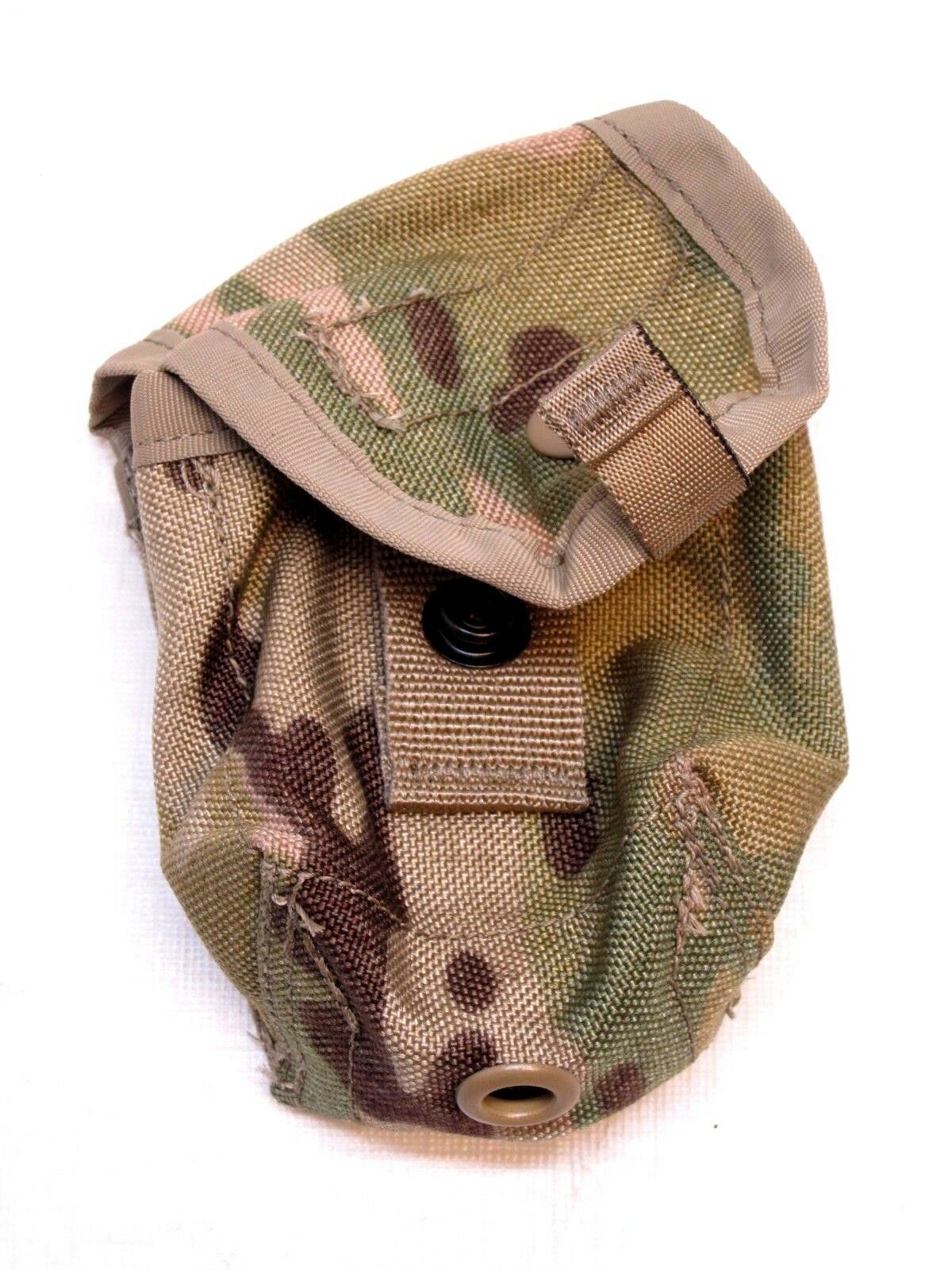 Used USGI Army issue frag hand grenade MOLLE pouch in OCP Scorpion camouflage by Centex Military Gear.