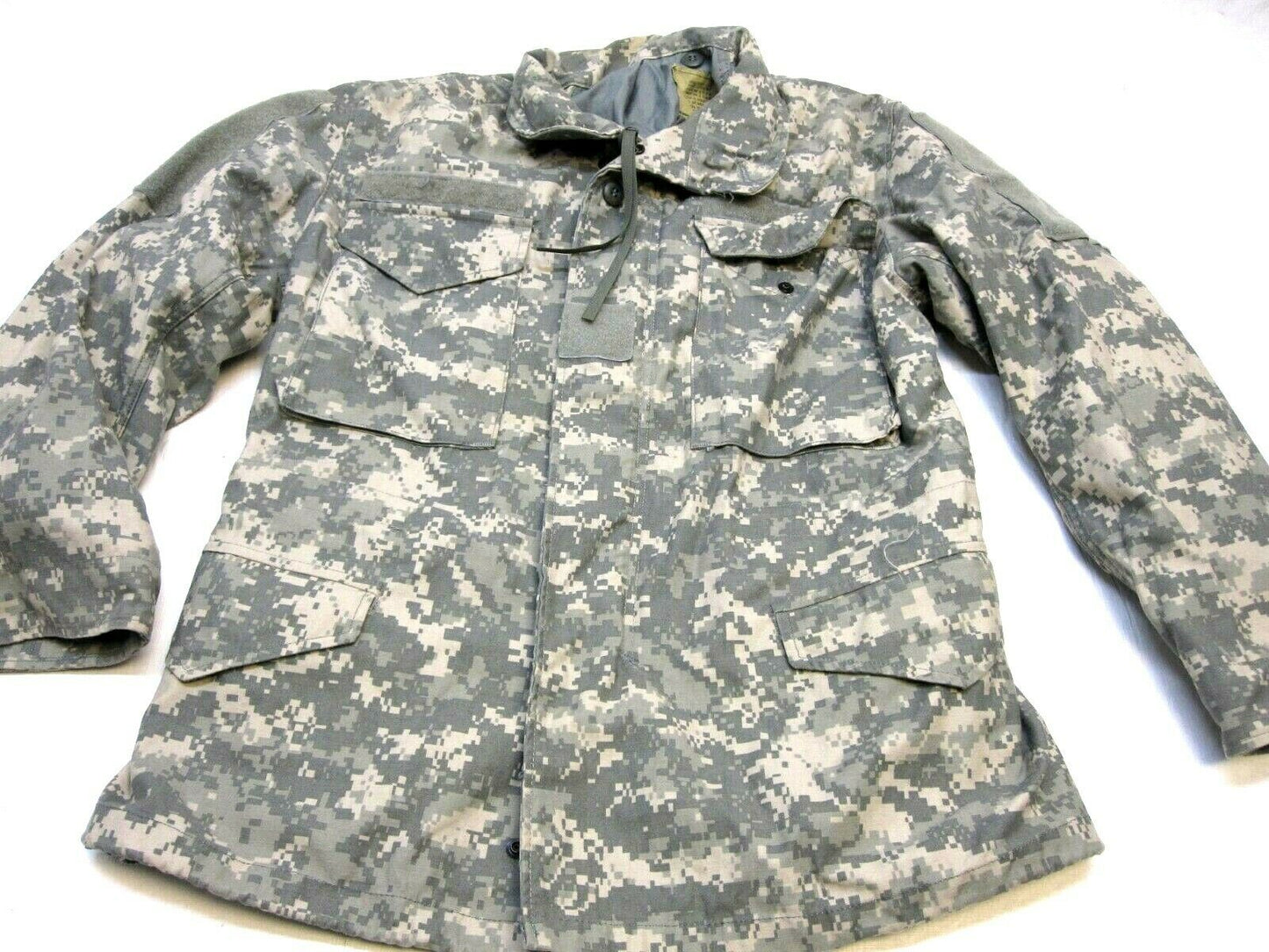 USGI Army ACU digital M-65 field jacket by Centex Military Gear, medium/long size, UCP cold weather coat with digital camouflage pattern.