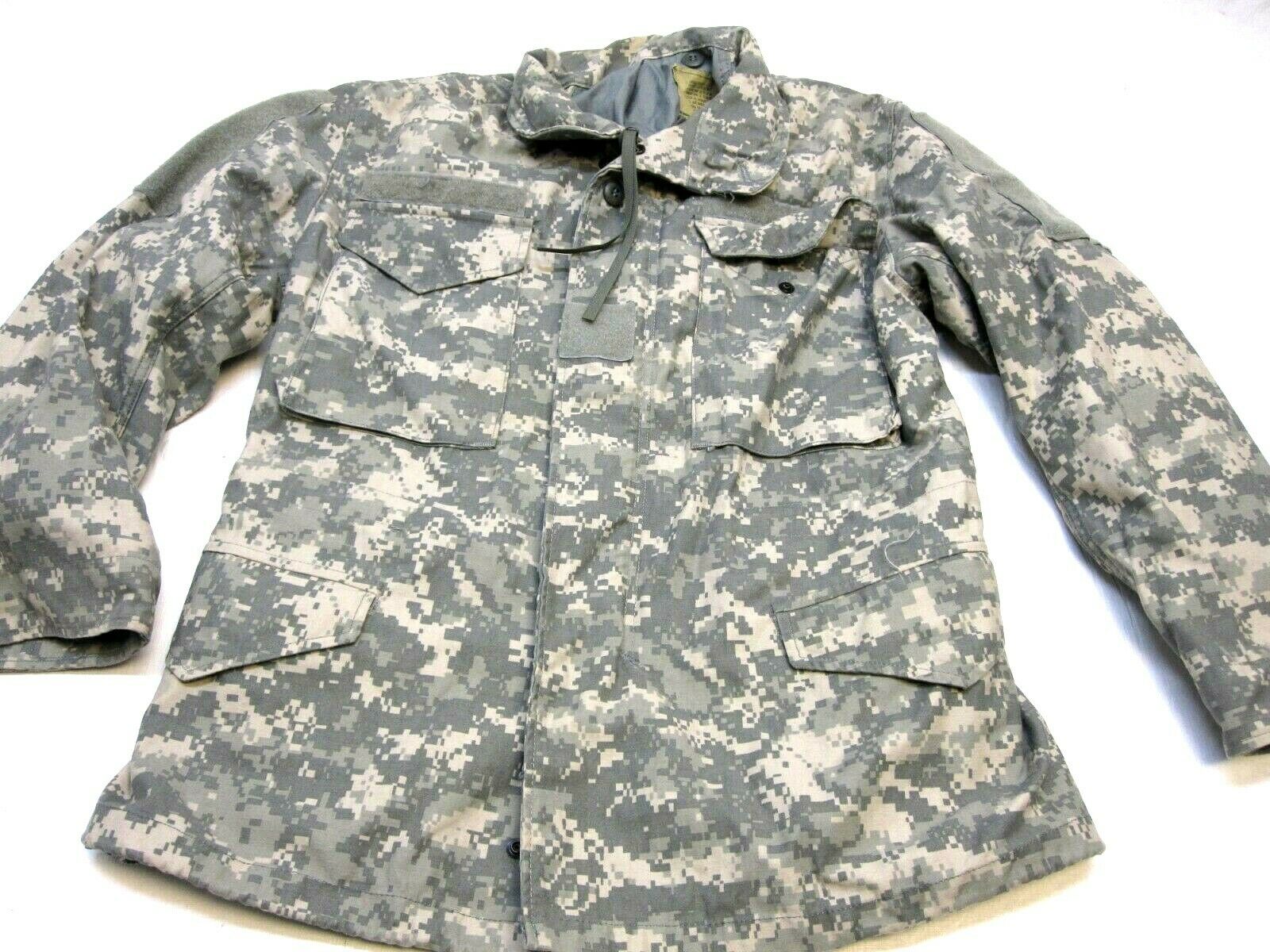 USGI Army ACU digital M-65 field jacket by Centex Military Gear, medium/long size, UCP cold weather coat with digital camouflage pattern.