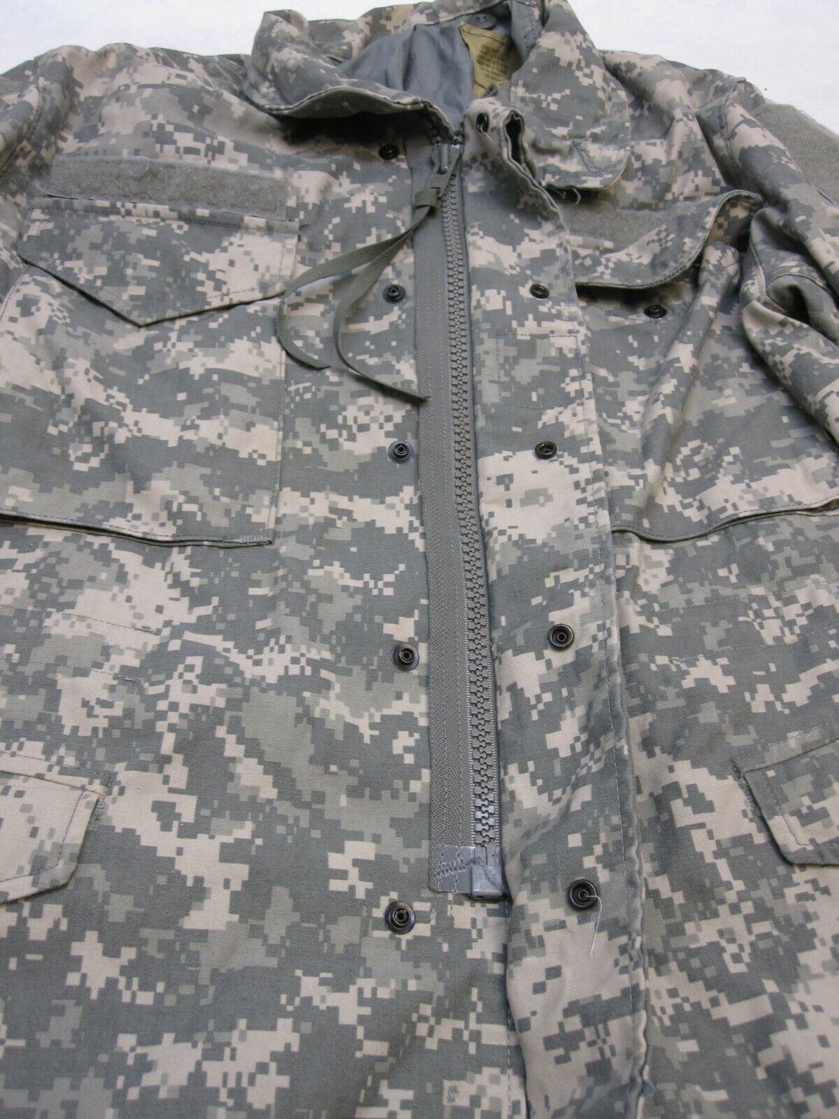 USGI Army ACU digital M-65 field jacket in medium/long size, cold weather coat with UCP camouflage, by Centex Military Gear.
