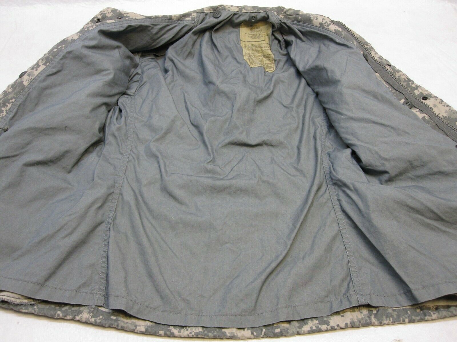 USGI Army ACU digital M-65 field jacket in medium/long size, cold weather coat with UCP camouflage, by Centex Military Gear.