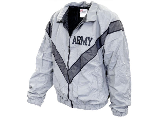 USED US ARMY GREY REFLECTIVE PT JACKET FITNESS UNIFORM COAT WIND BREAKER WARM-UP - Centex Military Gear