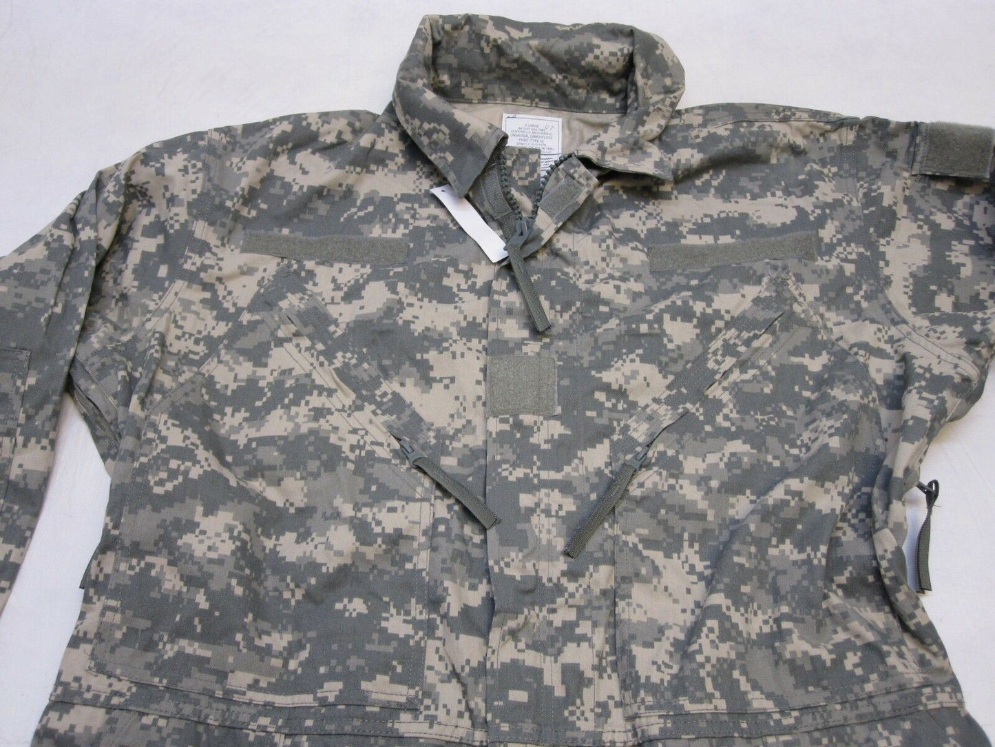 Large UCP Type III mechanic coveralls in ACU digital camo by Centex Military Gear, featuring multiple pockets and durable fabric.