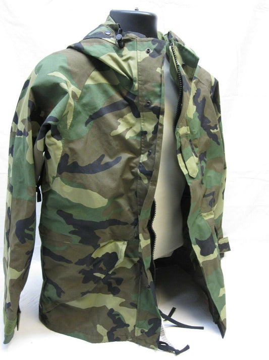 USED ARMY ISSUE WOODLAND BDU GORE-TEX JACKET WET/COLD WEATHER PARKA MEDIUM-LONG - Centex Military Gear