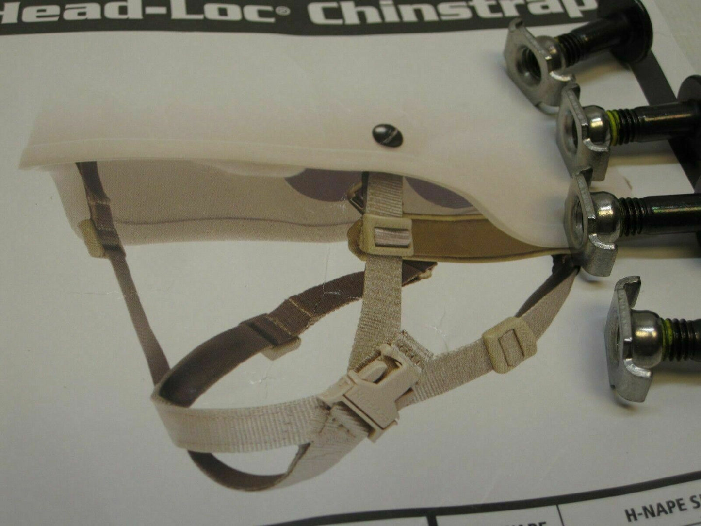 X-SMALL OPS-CORE CHINSTRAP ADVANCED COMBAT HELMET XS COYOTE CHIN STRAP w. BOLTS