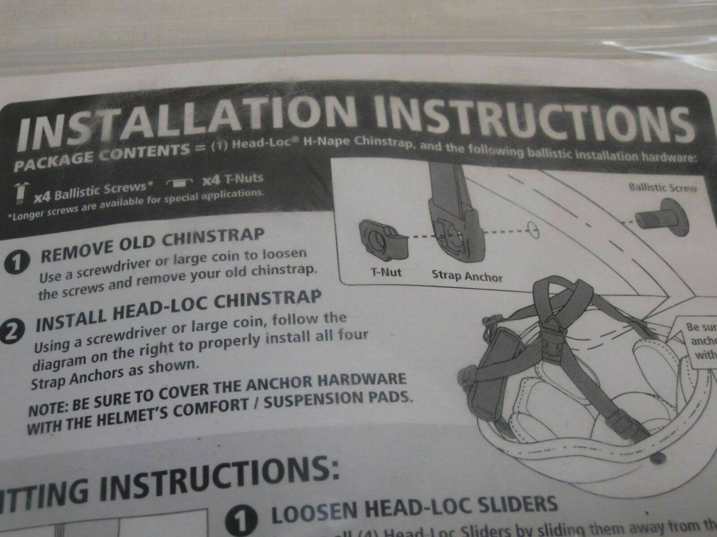 X-SMALL OPS-CORE CHINSTRAP ADVANCED COMBAT HELMET XS COYOTE CHIN STRAP w. BOLTS