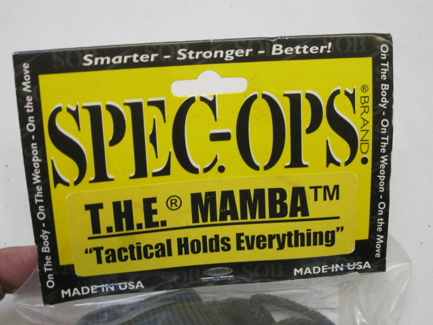 Black Spec-Ops Universal Mamba 3-Point Combat Flighting Sling by Centex Military Gear, new old stock, shown on a plain background.