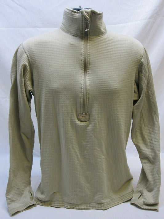 USED MILITARY DESERT TAN GRID POLAR FLEECE WAFFLE TOP LONG SLEEVE SHIRT GEN IIIT - Centex Military Gear