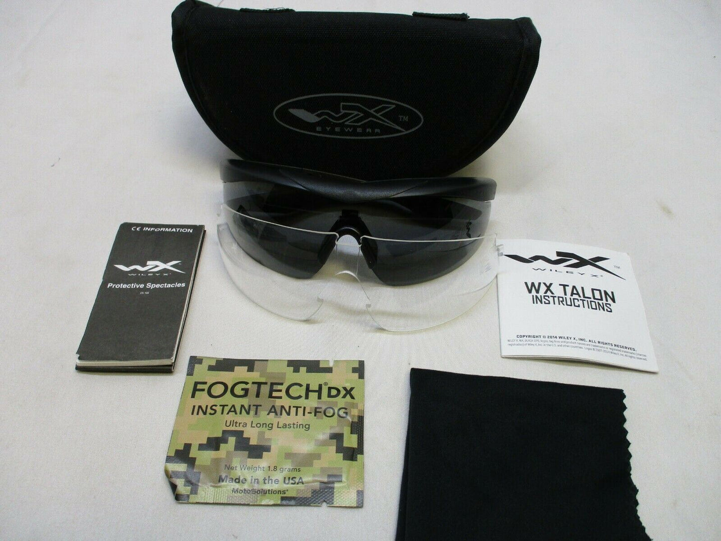 NEW WILEY-X TALON MILITARY SUNGLASS KIT EYE PRO SHATERPROOF CLEAR & DARK KIT