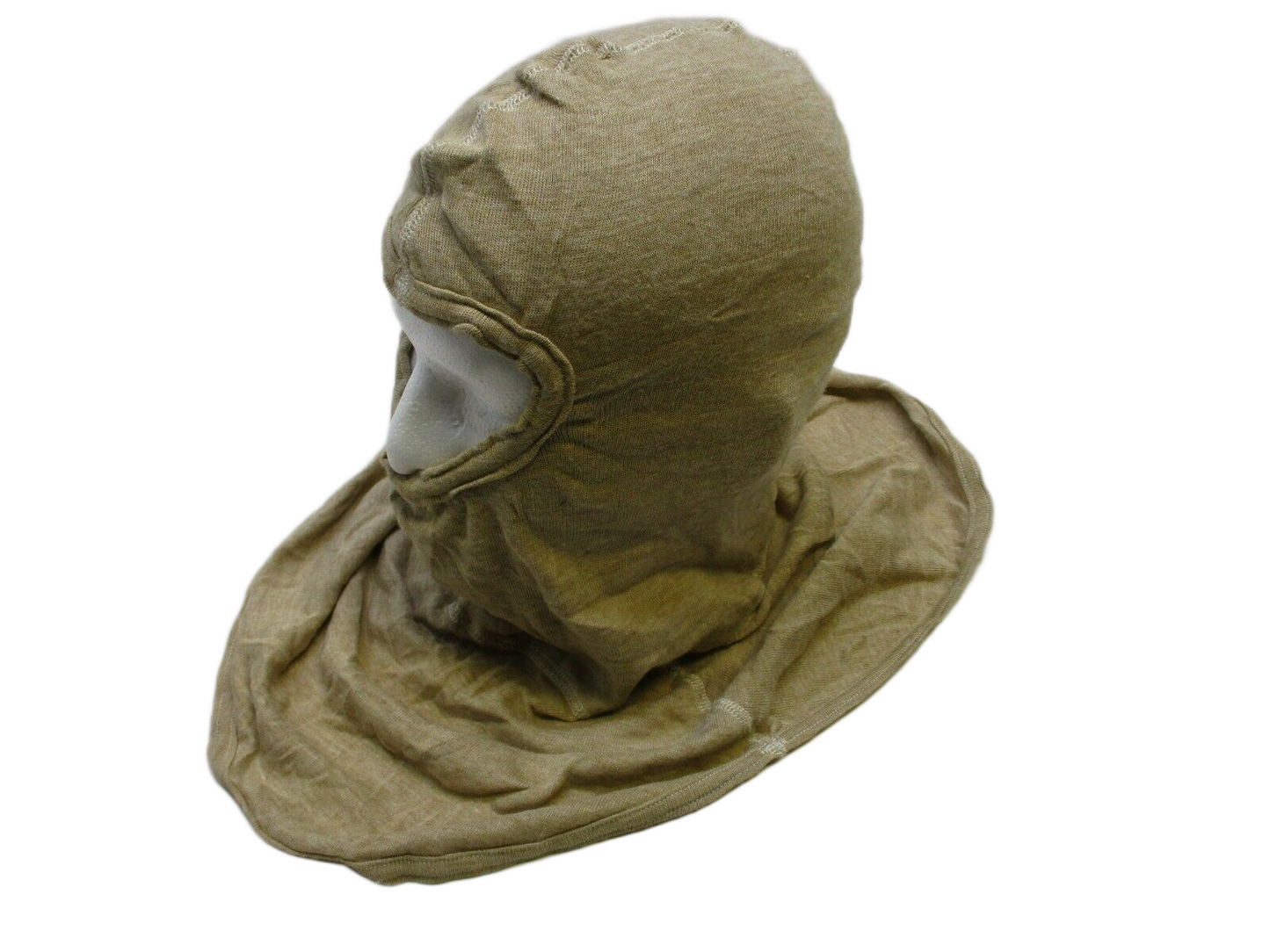 Centex Military Gear tan flame-resistant antiflash hood balaclava with military design and PBI CVC fabric, visible in the image.