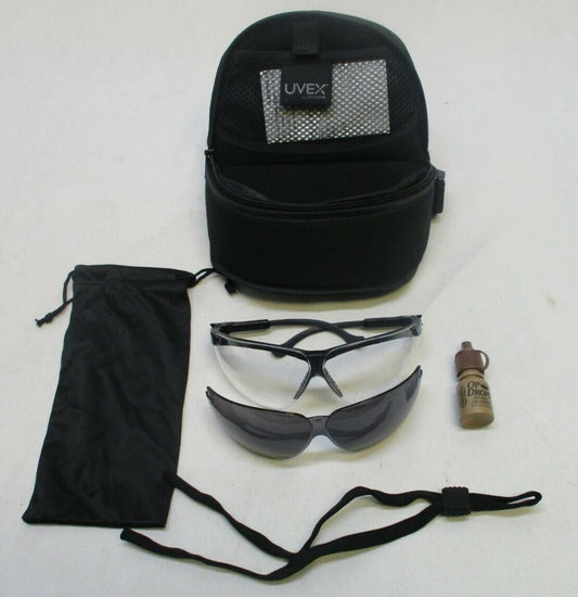 MILITARY SAFETY GLASSES UVEX XC GENESIS EYE PRO KIT CLEAR & DARK LENS Z87.1 APEL