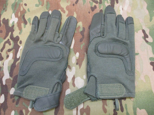 TYPE II ARMY COMBAT GLOVES MEDIUM SAGE GREEN GOAT SKIN LEATHER FLAME RESISTANT