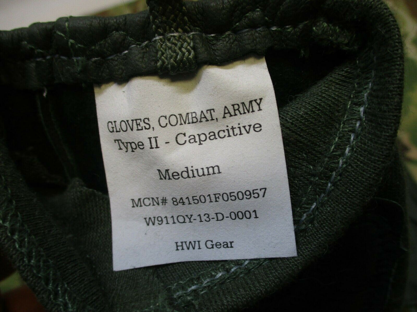 TYPE II ARMY COMBAT GLOVES MEDIUM SAGE GREEN GOAT SKIN LEATHER FLAME RESISTANT