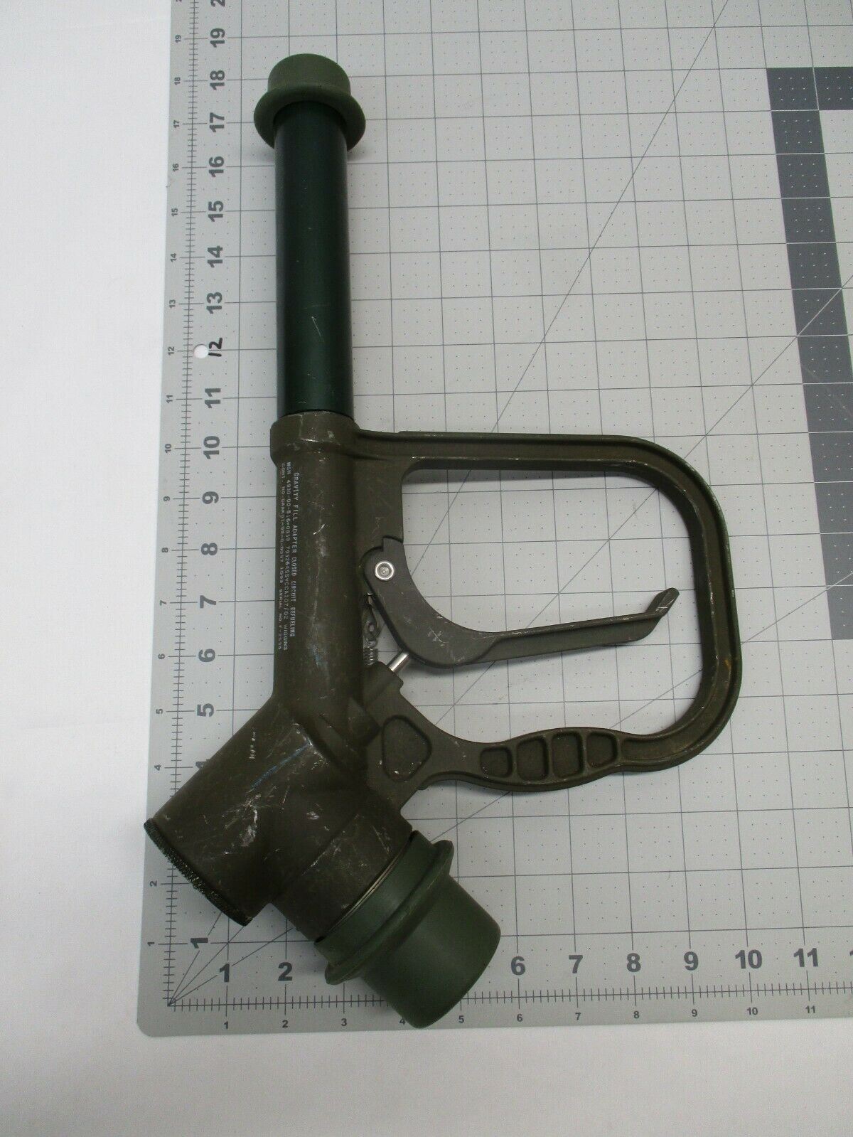 (USED) WIGGENS GRAVITY FILL ADAPTER REFUELING NOZZLE FUEL PUMP HANDLE MILITARY