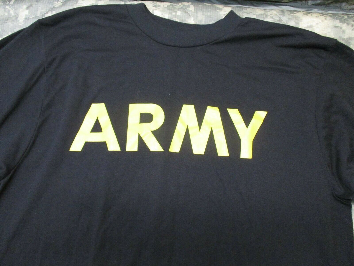 US Army APFU Black Long Sleeve PT Shirt Small XS Physical Training Tee