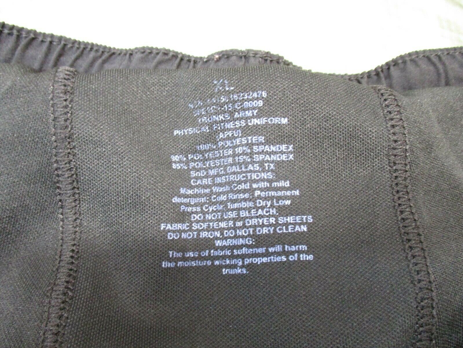 BLACK US ARMY PT SHORTS APFU TRUNKS PHYSICAL FITNESS TRAINING UNIFORM USGI SHORT - Centex Military Gear