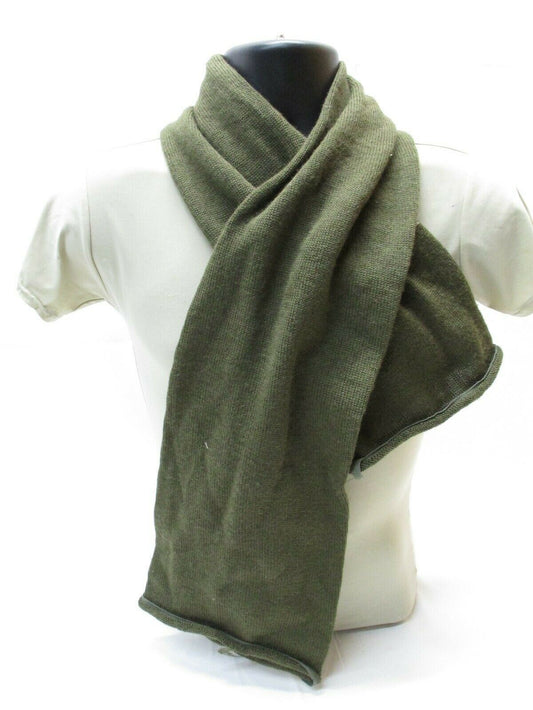 USGI military OD green wool scarf, gun sock tube neck warmer by Centex Military Gear, designed for warmth and outdoor use.