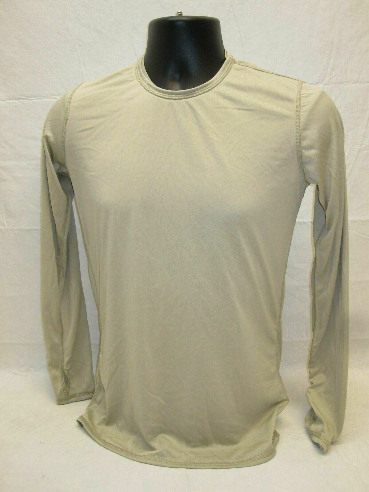 NEW MILITARY SILK WEIGHT BASE LAYER SHIRT LEVEL 1 TOP SAND/TAN MOISTURE WICKING - Centex Military Gear