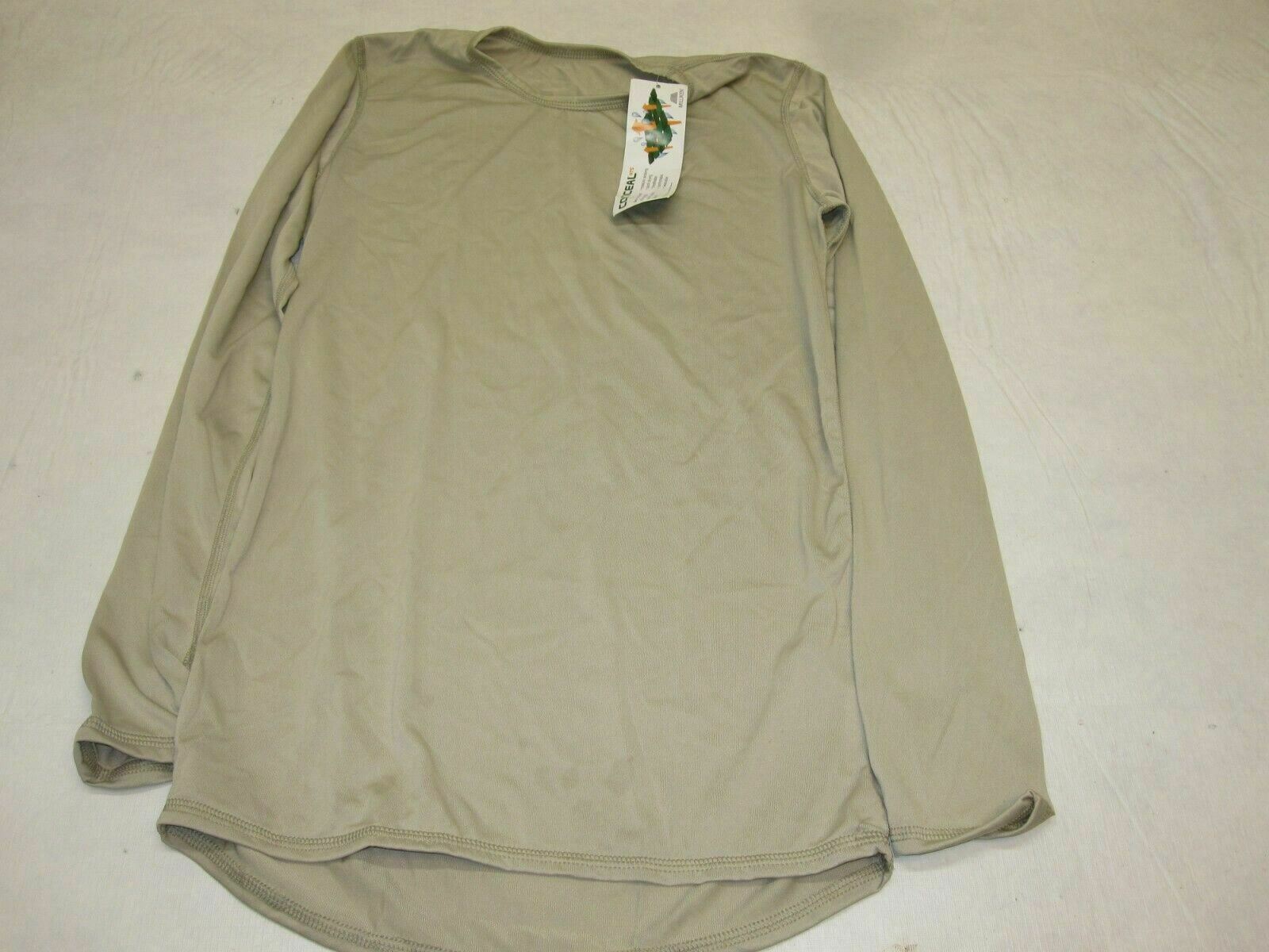 NEW MILITARY SILK WEIGHT BASE LAYER SHIRT LEVEL 1 TOP SAND/TAN MOISTURE WICKING - Centex Military Gear