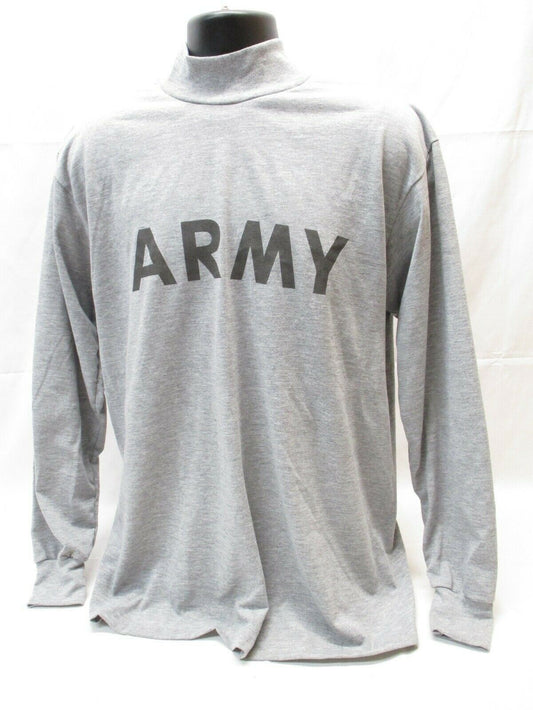 US ARMY GREY LONG SLEEVE PT SHIRT IPFU PHYSICAL TRAINING REFLECTIVE LOGO T-SHIRT - Centex Military Gear