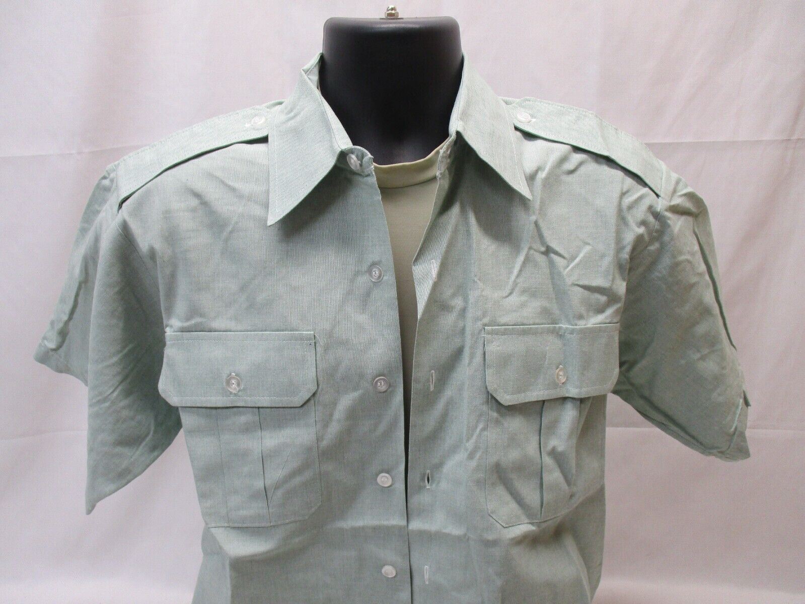 US ARMY ISSUE CLASS A DRESS UNIFORM SHORT SLEEVE UNDERSHIRT GREEN 415 BUTTON-UP - Centex Military Gear