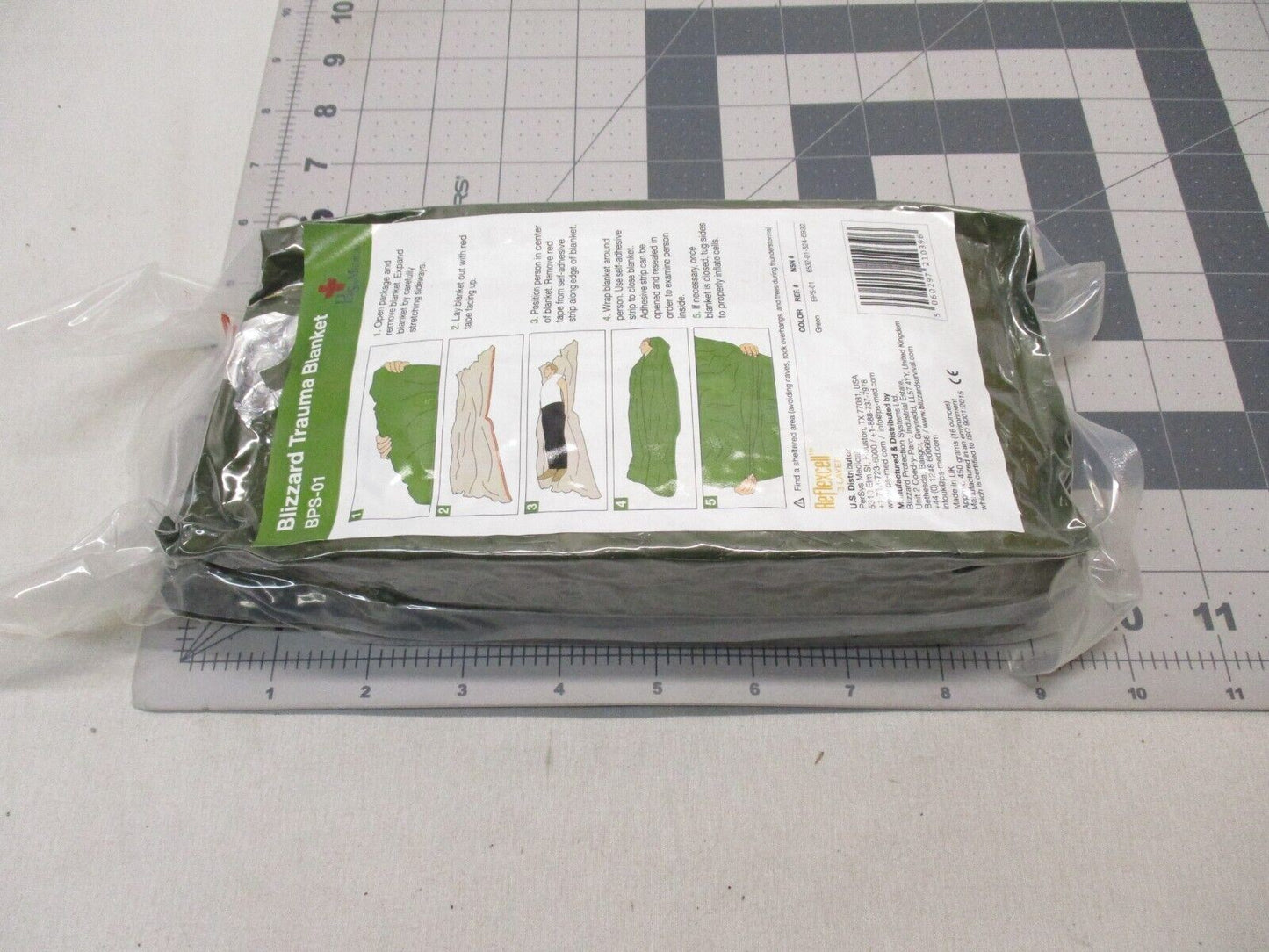 Centex Military Gear NOS Blizzard Survival Blanket in OD green, ideal for hiking, camping, rescue, and military use.