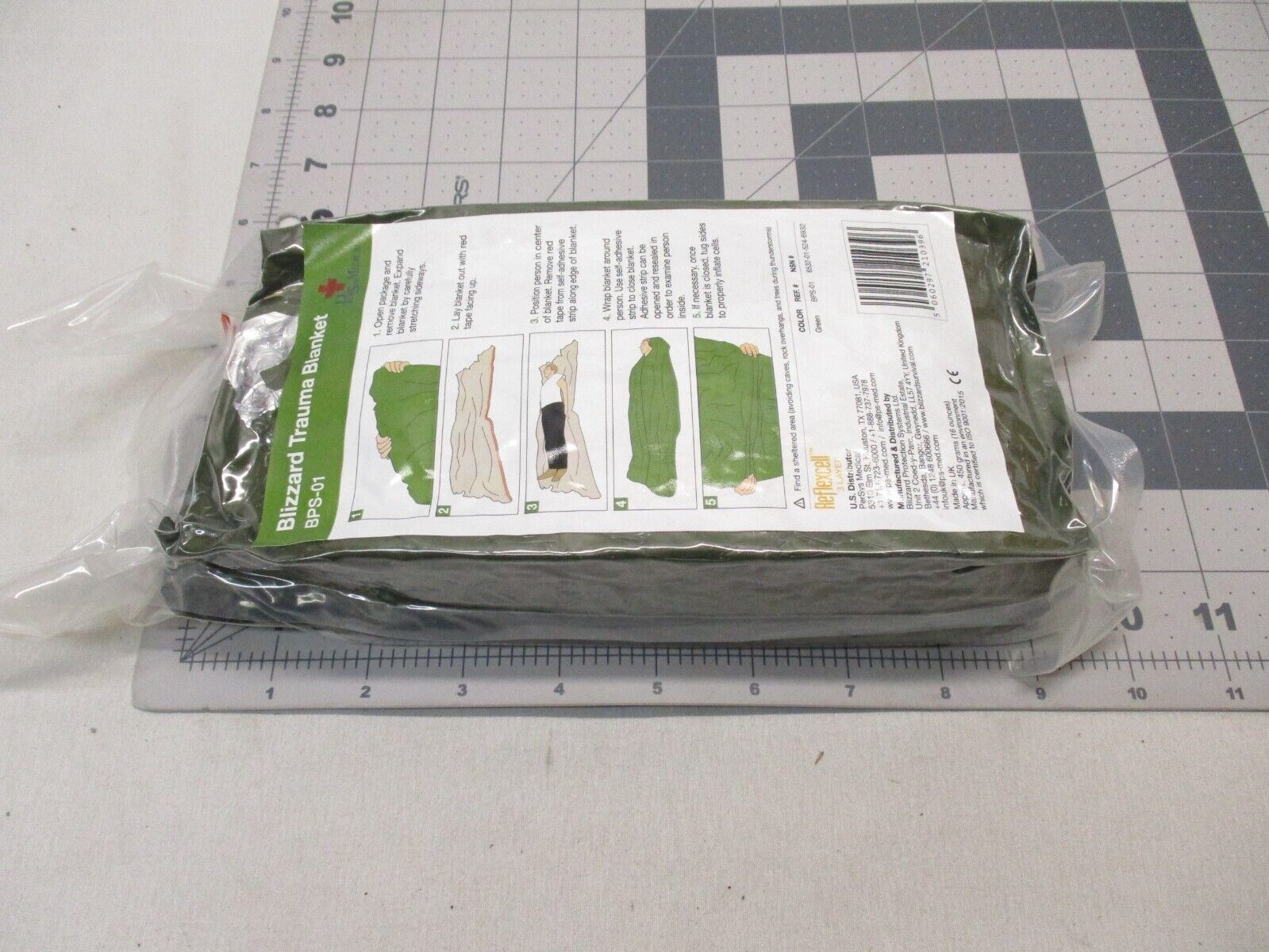 Centex Military Gear NOS Blizzard Survival Blanket in OD green, ideal for hiking, camping, rescue, and military use.