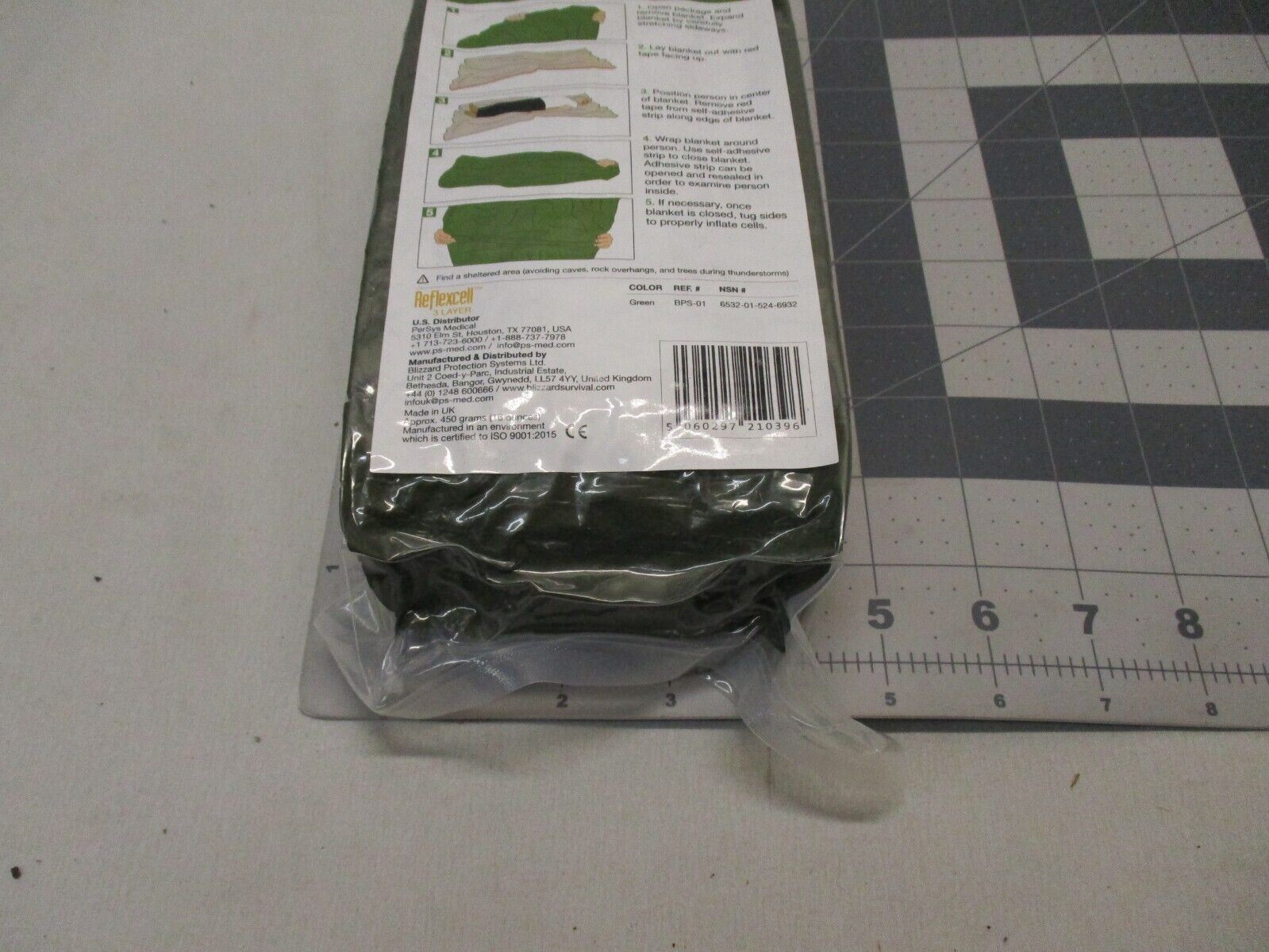 OD green NOS Blizzard Survival Blanket by Centex Military Gear, ideal for hiking, camping, rescue, and outdoor military use.