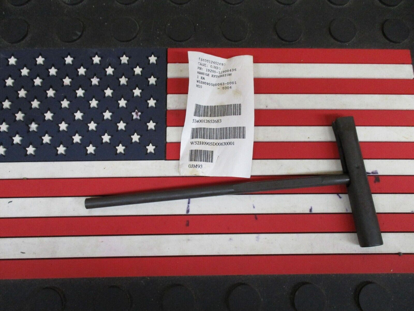 USGI 7.62 cleaning rod with T-handle extension end piece by Centex Military Gear, showing the metal tool and attachment details.