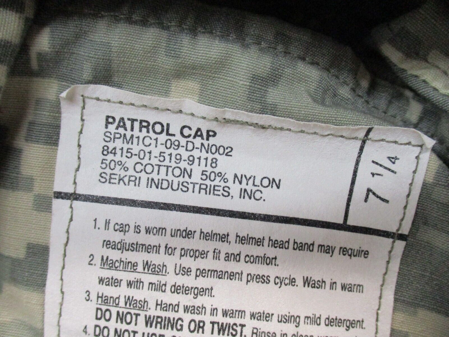 USGI ARMY PATROL CAP DIGITAL ACU UCP COMBAT UNIFORM HAT PC HEADGEAR (USED)