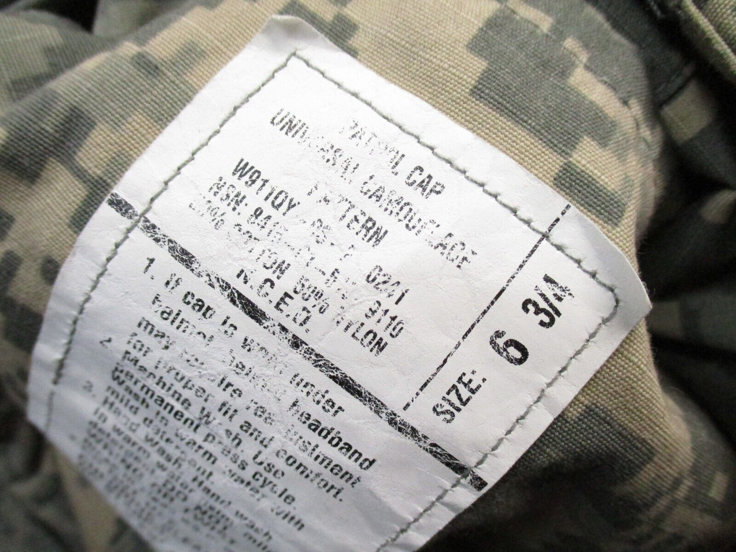 USGI ARMY PATROL CAP DIGITAL ACU UCP COMBAT UNIFORM HAT PC HEADGEAR (USED)