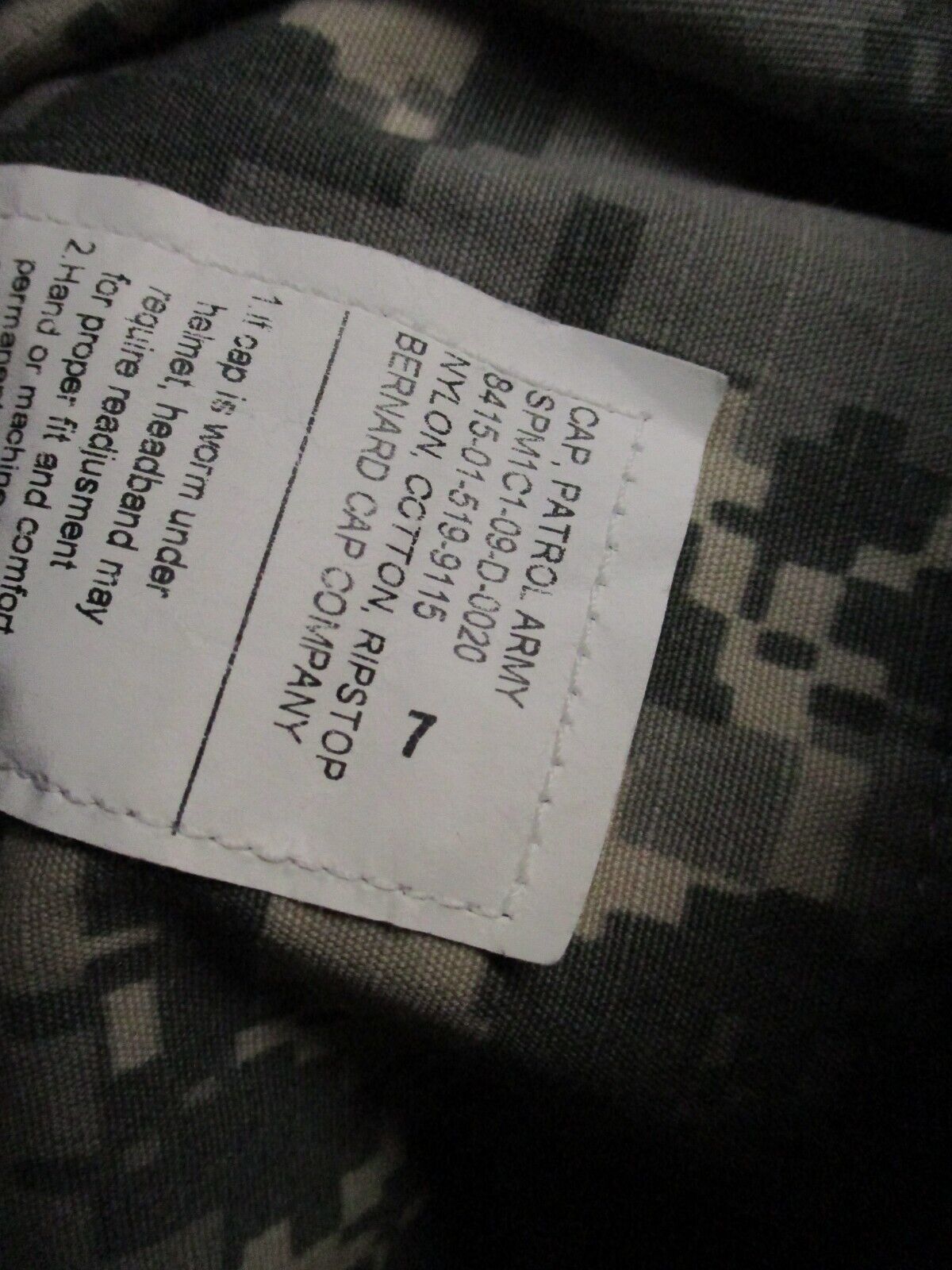 USGI ARMY PATROL CAP DIGITAL ACU UCP COMBAT UNIFORM HAT PC HEADGEAR (USED)