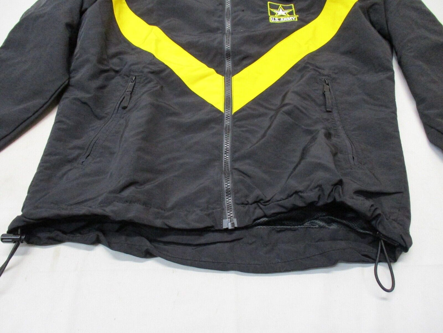 US ARMY FEMALE PT JACKET WOMAN'S WORKOUT WIND BREAKER TOP BLACK/GOLD UNIFORM