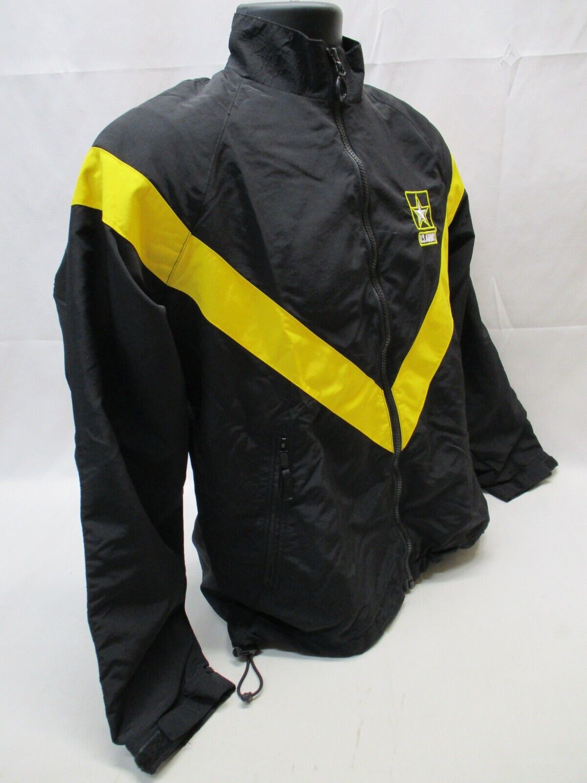 US ARMY FEMALE PT JACKET WOMAN'S WORKOUT WIND BREAKER TOP BLACK/GOLD UNIFORM