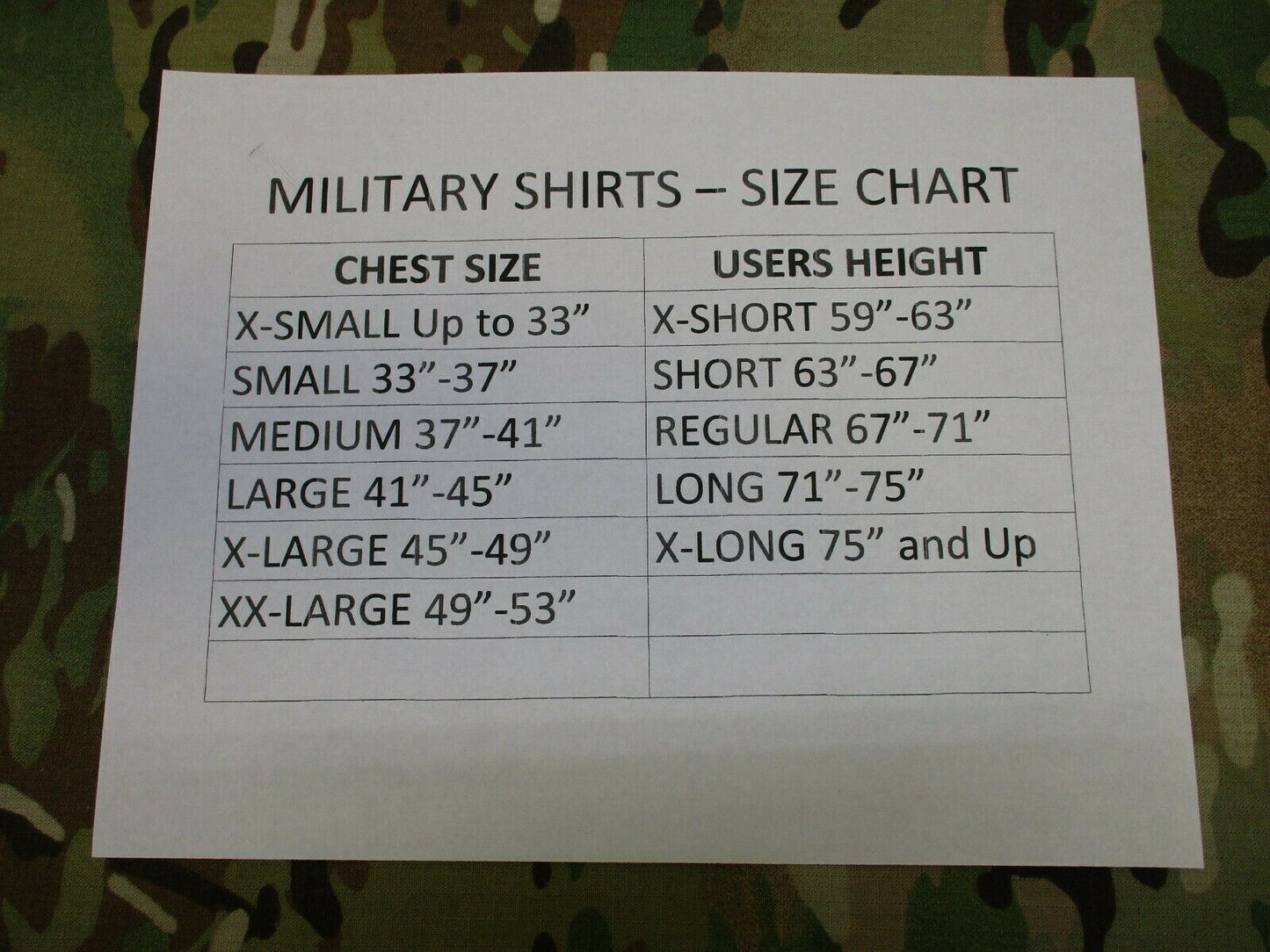 GENUINE US ARMY COMBAT UNIFORM SHIRTS ORIGINAL CRYE MULTICAM FRACU TOPS OEF CAMO - Centex Military Gear