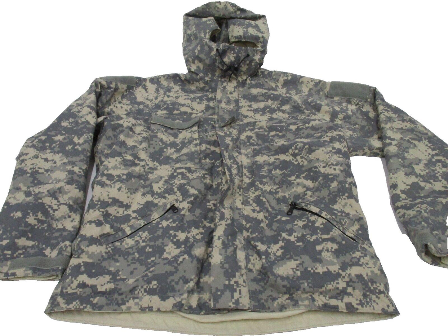 RARE LOG HOUSE DESIGNS ARMY ACU DIGITAL GORETEX JACKET REVERSIBLE TAN (LARGE)