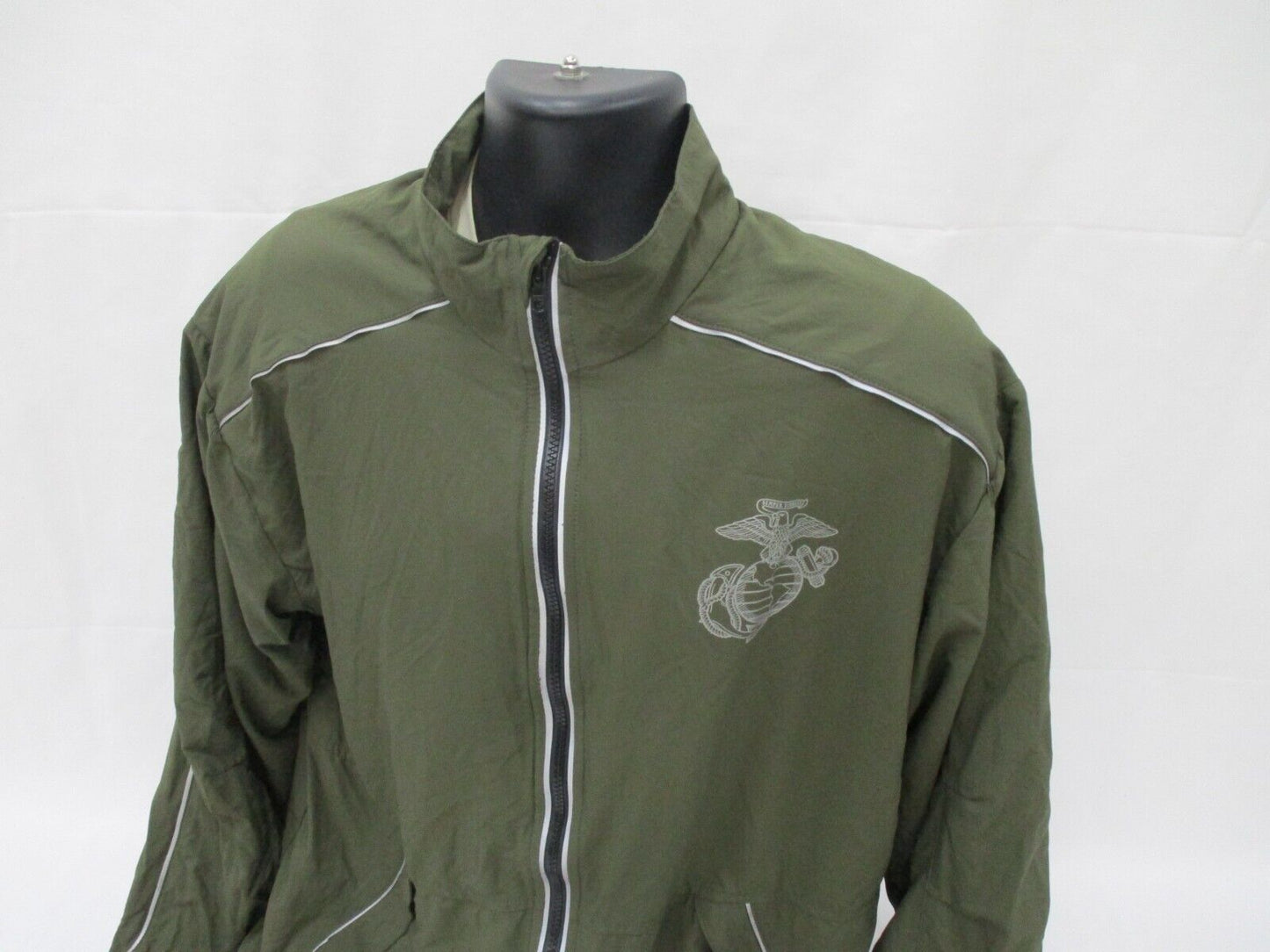 VGC USMC OD GREEN PT JACKET MARINES COAT WINDBREAKER TOP MEDIUM/LONG REFLECTIVE